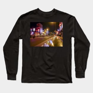 Beale Street at night, Downtown Memphis, Tennessee, USA Long Sleeve T-Shirt